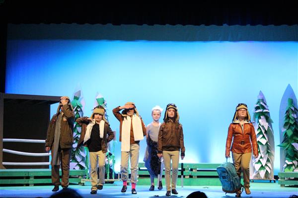Students performing Honk Jr. at Mill Creek Elementary